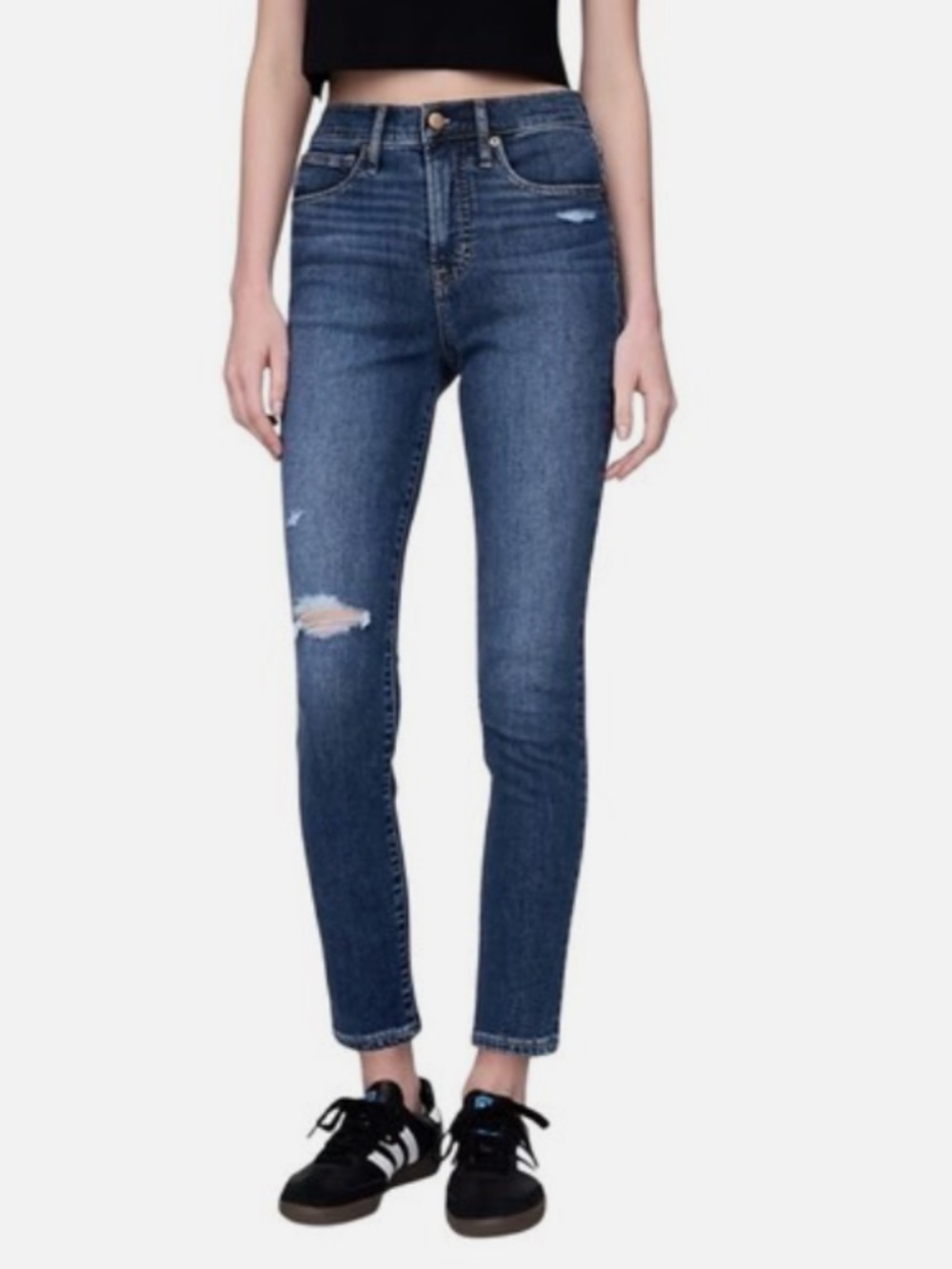 GAP True High Rise Skinny Women's Blue Distressed Jeans
